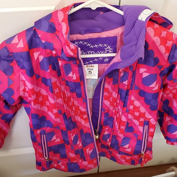 Pink Print Obermeyer Ski Jacket Size 5 - Picture 1 of 3